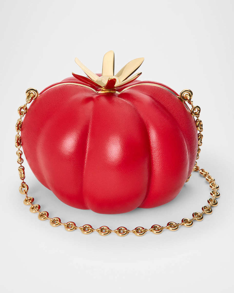 x Paula's Ibiza Tomato Clutch Bag in Napa Leather